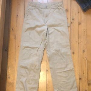 Tan straight-leg defrost Jean